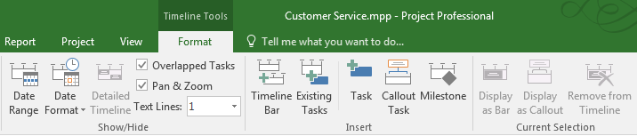 add space between timelines in ms project