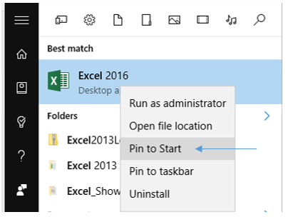 how to pin a document in excel to taskbar