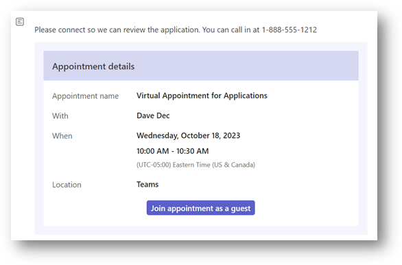 An Example of a Virtual Appointment